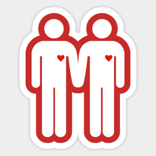 Two man white Sticker